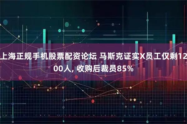 上海正规手机股票配资论坛 马斯克证实X员工仅剩1200人, 收购后裁员85%
